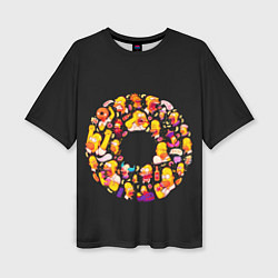 Женская футболка оверсайз Пончик Гомер