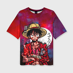 Женская футболка оверсайз Луффи One Piece Большой куш