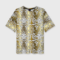 Футболка оверсайз женская Versace gold & white, цвет: 3D-принт