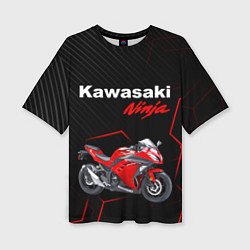 Женская футболка оверсайз KAWASAKI NINJA КАВАСАКИ
