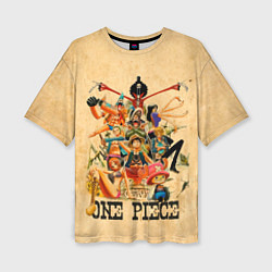 Женская футболка оверсайз One Piece пираты Соломенной Шляпы