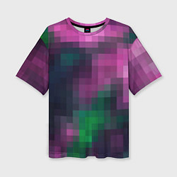 Женская футболка оверсайз Разноцветный геометрический уз