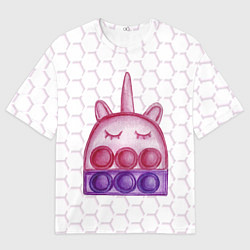 Женская футболка оверсайз POP IT ЕДИНОРОГ ПОП ИТ