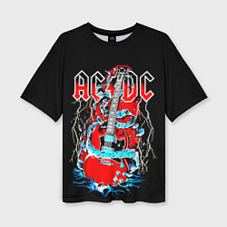Женская футболка оверсайз ACDC гитара