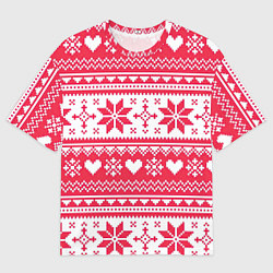 Футболка оверсайз женская Новогодний уют, цвет: 3D-принт