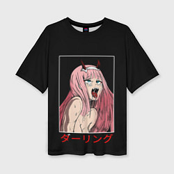 Футболка оверсайз женская Зеро ту ahegao франкс, цвет: 3D-принт