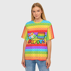 Футболка оверсайз женская POP IT - SIMPLE DIMPL, цвет: 3D-принт — фото 2