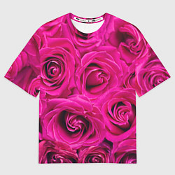 Футболка оверсайз женская Бутоны Розы, цвет: 3D-принт