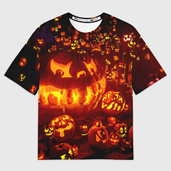 Футболка оверсайз женская Тыквы на Хэллоуин, цвет: 3D-принт