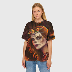 Футболка оверсайз женская Рыжая Ведьма с розами, цвет: 3D-принт — фото 2