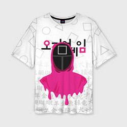 Женская футболка оверсайз Игра в кальмара: Страж квадрат