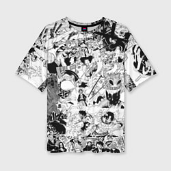 Женская футболка оверсайз One Piece Манга страницы