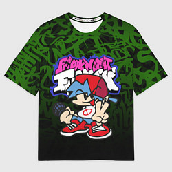 Женская футболка оверсайз FRIDAY NIGHT FUNKIN ГРАФФИТИ NEON