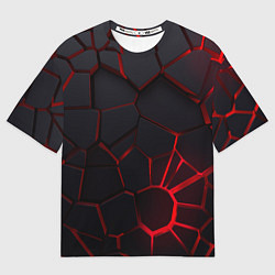 Футболка оверсайз женская Адские 3D плиты 3Д геометрия плиты, цвет: 3D-принт
