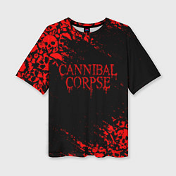 Футболка оверсайз женская CANNIBAL CORPSE КРАСНЫЕ ЧЕРЕПА, цвет: 3D-принт