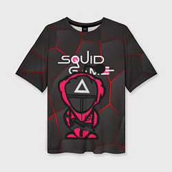 Женская футболка оверсайз Squid game BLACK