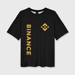 Футболка оверсайз женская БИНАНС ЛОГО КАРБОН BINANCE LOGO, цвет: 3D-принт