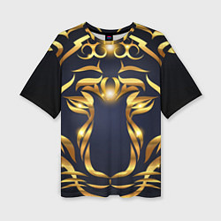 Женская футболка оверсайз Золотой символ года Тигр