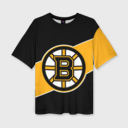 Футболка оверсайз женская Бостон Брюинз, Boston Bruins, цвет: 3D-принт