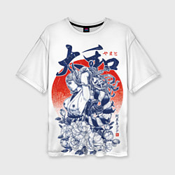 Женская футболка оверсайз Ямато девушка самурай Ван Пис