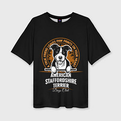 Женская футболка оверсайз Американский Стаффордширский Терьер