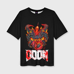 Женская футболка оверсайз Какодемон Cacodemon Doom