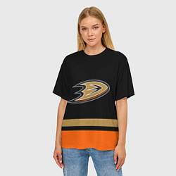 Футболка оверсайз женская Anaheim Ducks Анахайм Дакс, цвет: 3D-принт — фото 2