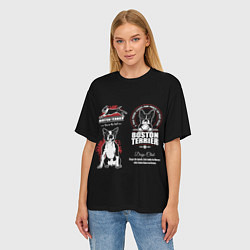 Футболка оверсайз женская Бостон-Терьер Boston Terrier, цвет: 3D-принт — фото 2