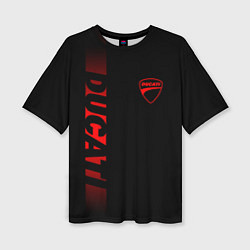 Женская футболка оверсайз DUCATI BLACK RED LINE