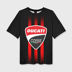 Женская футболка оверсайз DUCATI CARBON LOGO ITALY CONCERN