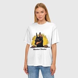 Футболка оверсайз женская Мини-Пинчер, цвет: 3D-принт — фото 2