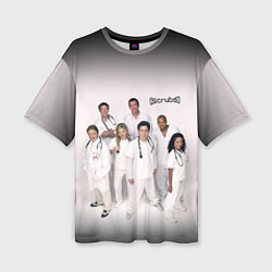 Женская футболка оверсайз SCRUBS in white