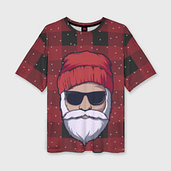 Женская футболка оверсайз SANTA HIPSTER САНТА ХИПСТЕР