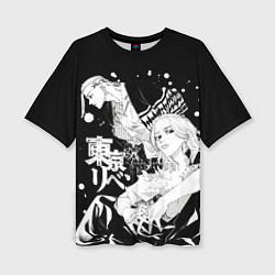 Женская футболка оверсайз Токийские мстители: Майки и Дракен