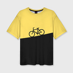 Женская футболка оверсайз Бегущий за велосипедом