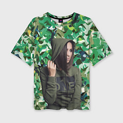 Женская футболка оверсайз Olga Buzova - camouflage