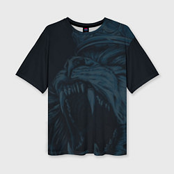 Женская футболка оверсайз Zenit lion dark theme
