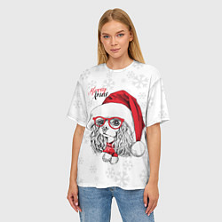Футболка оверсайз женская Happy Christmas: кокер спаниель, цвет: 3D-принт — фото 2