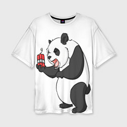 Женская футболка оверсайз Взрывная панда