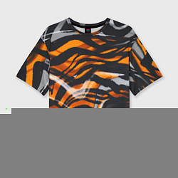 Футболка оверсайз женская Окрас тигра, цвет: 3D-принт