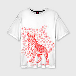 Женская футболка оверсайз Символ года тигр 2022