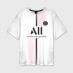 Женская футболка оверсайз Messi 30 PSG Pink Theme