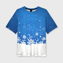 Женская футболка оверсайз Снежинки - С Новым Годом