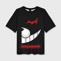 Женская футболка оверсайз Черная половина Монокума - Danganronpa