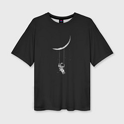 Женская футболка оверсайз Лунные качели dark grey theme