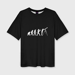 Женская футболка оверсайз Astroevolution black synthetic edition