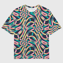 Футболка оверсайз женская Абстрактные полоски, цвет: 3D-принт