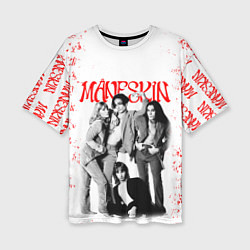 Футболка оверсайз женская MANESKIN POSTER СОСТАВ ГРУППЫ, цвет: 3D-принт