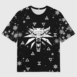 Футболка оверсайз женская ЧЁРНЫЙ СВИТЕР ВЕДЬМАК НОВОГОДНИЙ, цвет: 3D-принт