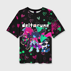 Женская футболка оверсайз ГЕРОИ ИГРЫ DELTARUNE NEON